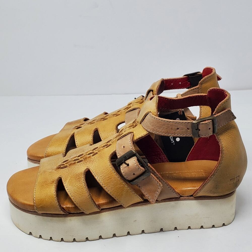 Bed Stu Ada Cage Platform leather distressed sandal Size 8 - No Box NEW - Picture 2 of 15